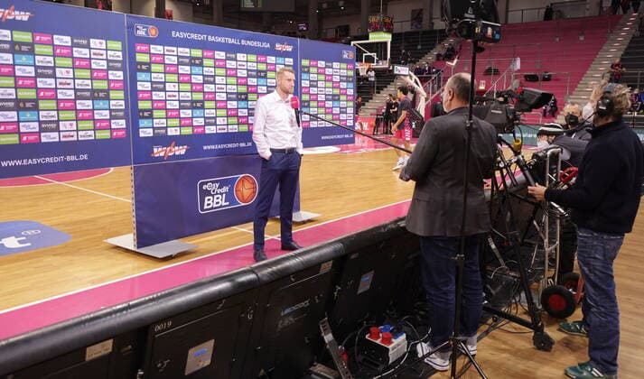 On TV interview with MagentaSport coach Tuomas Iisalo Telekom Baskets Bonn vs MLP Academics Heidelberg easyCredit BBL 1 Bundesliga , season 2021 2022 , main round 10 matchday
