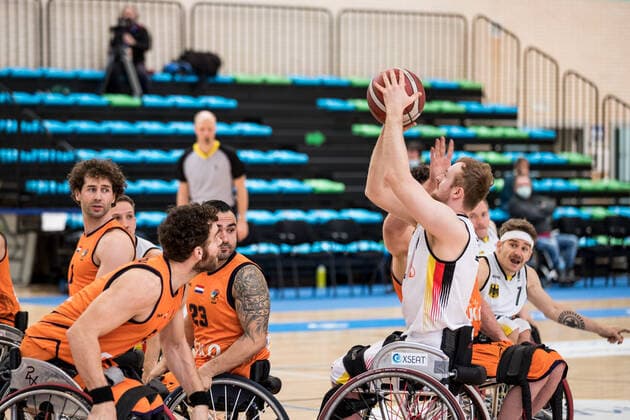 European Championship Wheelchair Basketball 10 12 2021 MADRID, SPAIN 10 December Wheelchair Basketball, Semi Final Germany vs Netherlands Men on Day 7 of the European Championship Wheelchair Basketball on 10 12 2021 at Polid Municipal Francisco Fernandez Ochoa in Madrid, Spain Jan Sadler Germany, 11 Copyright: xBEAUTIFULxSPORTS Wunderlx