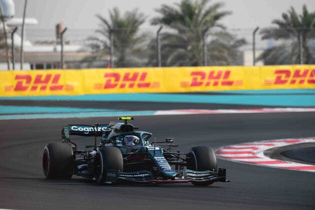 Formula 1 - Abu Dhabi Grand Prix - Free Practice Sebastian Vettel of Aston Martin Cognizant F1 Team drive his AMR21 single-seater during qualifying session of last race of the year in Yes Marina Circuit, Yes Island, Abu Dhabi, Uniter Arab Emirates, 11 December 2021 Abu Dhabi Abu Dhbi Emirates United Arab Emirates  Copyright: xAndreaxDiodatox originalFilename:diodato-notitle211211_np2om.jpg