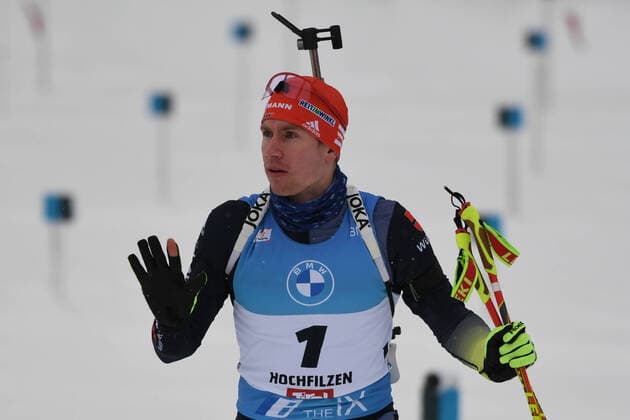 BIATHLON KUEHN Johannes GER at the BMW IBU World Cup Biathlon Hochfilzen 12,5km pursuit men on 11 12 2021, Austria, Tirol Hochfilzen Biathlon Stadium Tirol Austria