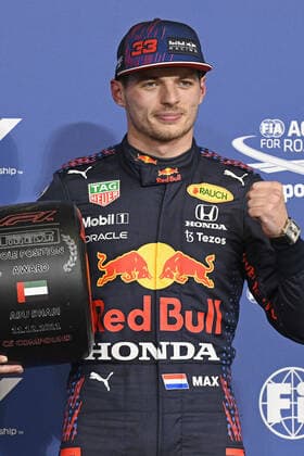 11 12 2021, xekx, Formula 1 FIA, Abu Dhabi Grand Prix 2021 emspor, 1 grid position, Max Verstappen Red Bull Racing, 33 DFL DFB REGULATES PROHIBIT ANY USE OF PHOTOGRAPHS as IMAGE SEQUENCES and or QUASI VIDEO Abu Dhabi eel-fotografie Eberhard Krieger