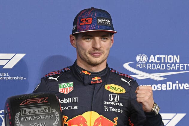 11 12 2021, xekx, Formula 1 FIA, Abu Dhabi Grand Prix 2021 emspor, 1 grid position, Max Verstappen Red Bull Racing, 33 DFL DFB REGULATES PROHIBIT ANY USE OF PHOTOGRAPHS as IMAGE SEQUENCES and or QUASI VIDEO Abu Dhabi eel-fotografie Eberhard Krieger