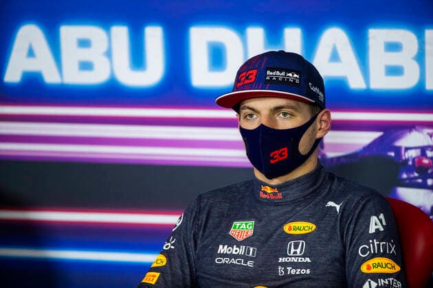 F1 Grand Prix of Abu Dhabi 33 Max Verstappen (NED, Red Bull Racing), F1 Grand Prix of Abu Dhabi at Yas Marina Circuit on December 11, 2021 in Abu Dhabi, United Arab Emirates. (Photo by Sam Bloxham LAT Motorsport Images FIA Pool via HOCH ZWEI) Abu Dhabi United Arab Emirates Poolfoto HOCH ZWEI Pool Motorsport Images ,EDITORIAL USE ONLY
