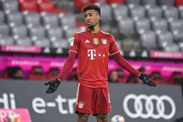 Kingsley COMAN Bayern Muenchen , clueless,gesture,action,single image,cropped single image,half figure,half figure Football 1 Bundesliga season 2021 2022,15 matchday,matchday15 FC Bayern Muenchen 1 FSV Mainz 05 2 1, on 11 12 2021, A L L I A N Z A R E N A Muenchen