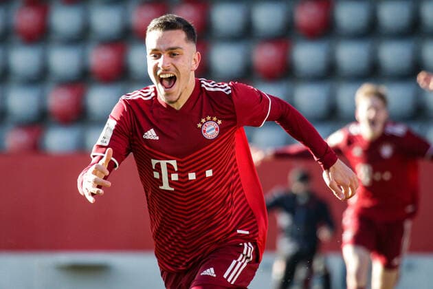 DFB Junior Cup FC Bayern Muenchen U19 Hertha BSC Berlin U19 12 12 2021 arijon Ibrahimovic FCB 19 is happy about his goal for 2 1 Copyright: xBEAUTIFULxSPORTS Goldbergx
