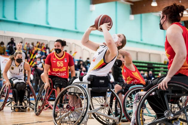 European Championship Wheelchair Basketball 12 12 2021 MADRID, SPAIN 12 December Wheelchair Basketball, 3rd place match Germany vs Spain on day 9 of the European Championship Wheelchair Basketball on 12 12 2021 at Polid Municipal Francisco Fernandez Ochoa in Madrid, Spain Svenja Erni Germany, 4 Copyright: xBEAUTIFULxSPORTS Wunderlx