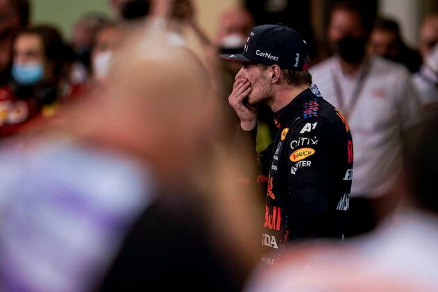 December 12, 2021, Abu Dhabi, United Arab Emirates: MAX VERSTAPPEN of the Netherlands and Red Bull Racing after winning the 2021 FIA Formula 1 Abu Dhabi Grand Prix and the 2021 Formula 1 World Championship, WM, Weltmeisterschaft at Yas Marina Circuit in Abu Dhabi, United Arab Emirates. Abu Dhabi United Arab Emirates - ZUMAg147 20211212_zap_g147_026 Copyright: xJamesxGasperottix