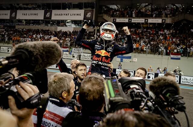 ABU DHABI Max Verstappen of Red Bull Racing ne winning the Formula 1 World Championship after the Abu Dhabi Grand Prix at Yas Marina Circuit on December 12, 2021 in Abu Dhabi, United Arab Emirates REMKO DE WAAL F1 Grand Prix 2021 xVIxANPxSportx xxANPxIVx 441983528