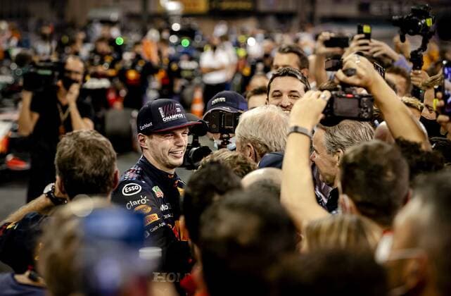 ABU DHABI Max Verstappen of Red Bull Racing after winning the Formula 1 World Championship after the Abu Dhabi Grand Prix at Yas Marina Circuit on December 12, 2021 in Abu Dhabi, United Arab Emirates REMKO DE WAAL F1 Grand Prix 2021 xVIxANPxSportx xxANPxIVx 441984256
