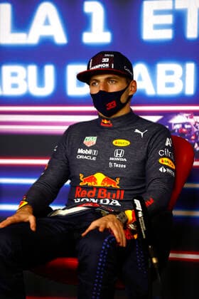 F1 Grand Prix of Abu Dhabi 33 Max Verstappen (NED, Red Bull Racing), F1 Grand Prix of Abu Dhabi at Yas Marina Circuit on December 12, 2021 in Abu Dhabi, United Arab Emirates. (Photo by Andy Hone LAT Motorsport Images FIA Pool via HOCH ZWEI) Abu Dhabi United Arab Emirates Poolfoto HOCH ZWEI Pool Motorsport Images ,EDITORIAL USE ONLY