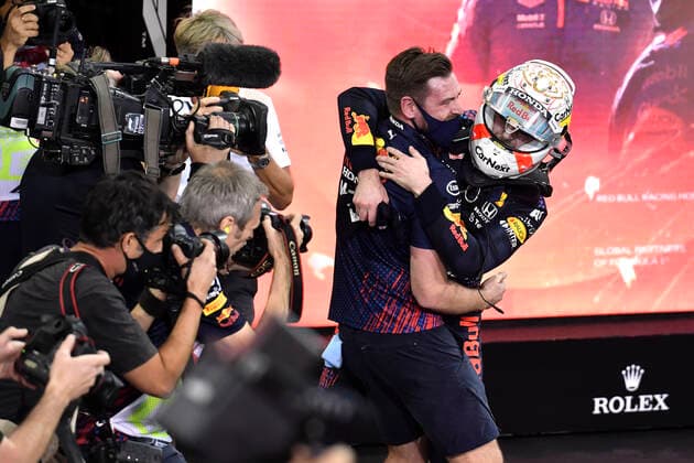 VERSTAPPEN Max F1 Team Red Bull Racing Abu Dhabi 2021 winner and new F 1 world champion F1 FIA Abu Dhabi 2021 Grand Prix on 12 12 2021 in the UAE at Yas Marina Circuit
