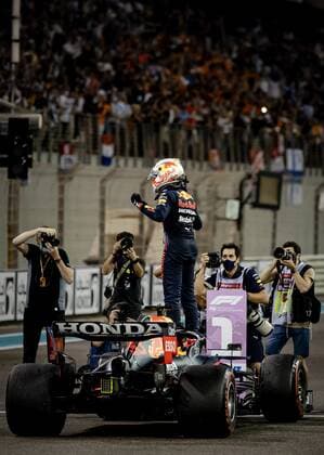 ABU DHABI Max Verstappen of Red Bull Racing after winning the Formula 1 World Championship after the Abu Dhabi Grand Prix at Yas Marina Circuit on December 12, 2021 in Abu Dhabi, United Arab Emirates REMKO DE WAAL F1 Grand Prix 2021 xVIxANPxSportx xxANPxIVx 441988406
