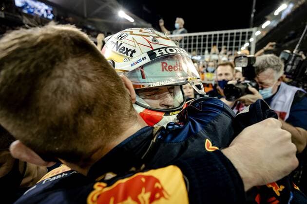 ABU DHABI Max Verstappen of Red Bull Racing after winning the Formula 1 World Championship after the Abu Dhabi Grand Prix at Yas Marina Circuit on December 12, 2021 in Abu Dhabi, United Arab Emirates REMKO DE WAAL F1 Grand Prix 2021 xVIxANPxSportx xxANPxIVx 441984803