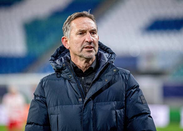 Leipzig co-coach Achim Beierlorzer Football UEFA Champions League, matchday 6 RB Leipzig Manchester City 2 1 7 December 2021 Leipzig Saxony , Red Bull Arena RB Leipzig Manchester City 2 1