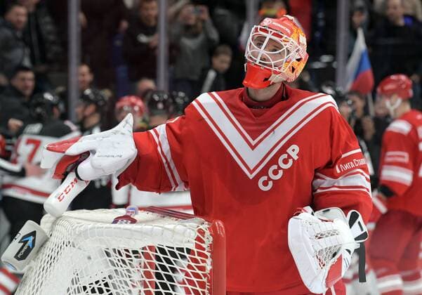 Russia Ice hockey, Eishockey Euro Tour Russia - Canada 6722106 15.12.2021 Russia s goaltender Ivan Fedotov is seen during the Channel One Euro Hockey Tour match between Russia and Canada, in Moscow, Russia. Sergey Guneev Sputnik Moscow Russia  Copyright: xSergeyxGuneevx