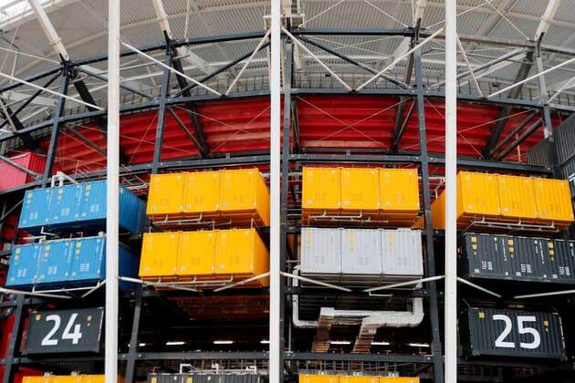 FIFA Fußball WM 2022, Stadium 974 Ras Abu Aboud Stadion Weltmeisterschaft Stadion 2022 FIFA Arab Cup 2021 in Katar Stadion Ras Abu Aboud am 15.12.2021 in Doha *** Ras Abu Aboud Stadium World Cup Stadium 2022 FIFA Arab Cup 2021 in Qatar Ras Abu Aboud Stadium on 15 12 2021 in Doha