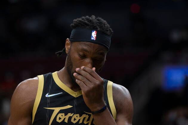 December 18, 2021, Toronto, ON, Canada: Toronto Raptors Precious Achiuwa is pictured during NBA, Basketball Herren, USA basketball action against the Golden State Warriors in Toronto on Saturday, December 18, 2021. Canada News - December 18, 2021  - ZUMAc35_ 20211218_zaf_c35_136 Copyright: xChrisxYoungx