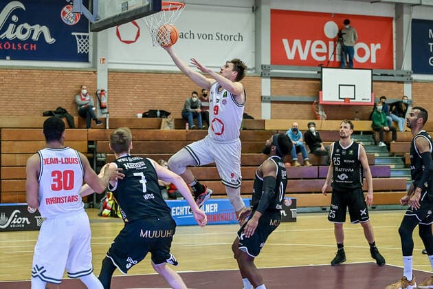 Barmer 2 Basketball Bundesliga ProB, Rheinstars Koeln vs WWU Baskets Muenster, 18 12 2021 Florian Wendeler RheinStars Koeln 9 , Barmer 2 Basketball Bundesliga ProB, Rheinstars Koeln vs WWU Baskets Muenster on 18 12 2021 at ASV Koeln in Koeln Nordrhein Westfalen Copyright: xBEAUTIFULxSPORTS Mueller-Laschetx