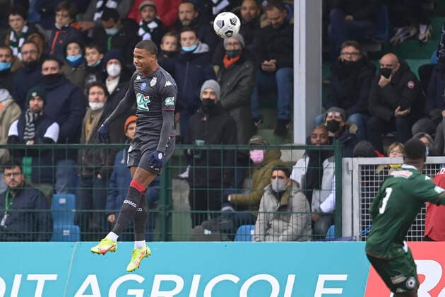 Ismail Jakobs (Monaco) FOOTBALL : Red Star vs as Monaco - 1 32e finale coupe de France - 19 12 2021 JBAutissier Panoramic 