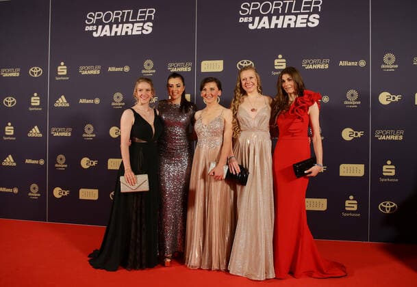 Baden Baden , Sportsman of the Year , Team of the Year , Track Cycling Four Women , from left Franziska Brausse Lisa Klein Lisa Brennauer Kieke Kröger Laura Süssemilch Pressefoto Baumann Hansjürgen Britsch Pool
