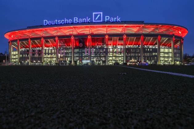 Football 1 Bundesliga 15 Matchday Eintracht Frankfurt Bayer 04 Leverkusen on 12 12 2021 at Deutsche Bank Park in Frankfurt feature, symbol, symbolic photo, characteristic, detail Threatening the Bundesliga again ghost games stadium panorama Deutsche Bank Park UR