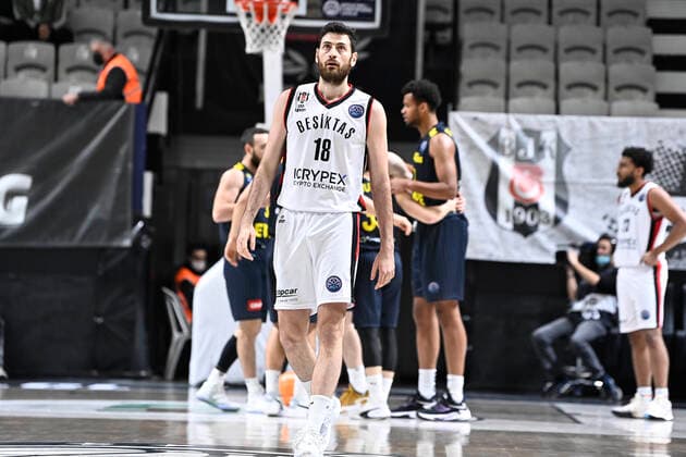 Egehan Arna of Besiktas Icrypex during the FIBA Champions League group H match between Besiktas Icrypex and Ewe Baskets Oldenburg at Besiktas Akatlar Arena in Istanbul , Turkey on December 21 , 2021. ( Photo by Seskimphoto ) 