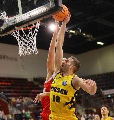 Ludwigsburg , Basketball Champions League MHP Riesen Ludwigsburg vs BC Prometey , Jonas Wohlfarth Bottermann Riesen
