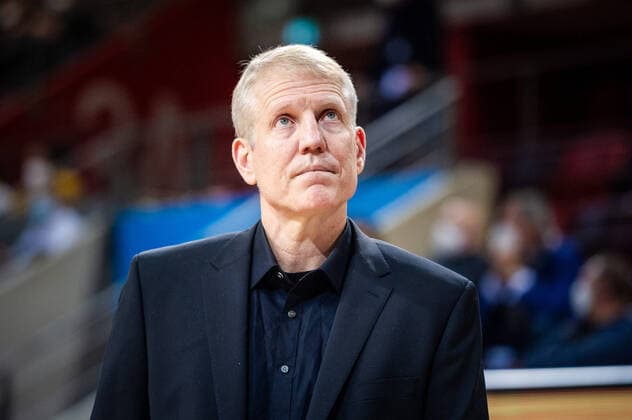 John Patrick Headcoach MHP RIESEN Ludwigsburg View to the scoreboard during the BCL game MHP RIESEN Ludwigsburg vs BC Prometey on 21 12 2021 in Ludwigsburg MHPArena Germany Ludwigsburg 21 12 21 Basketball , 21 12 2021, Ludwigsburg Germany xpxsdx