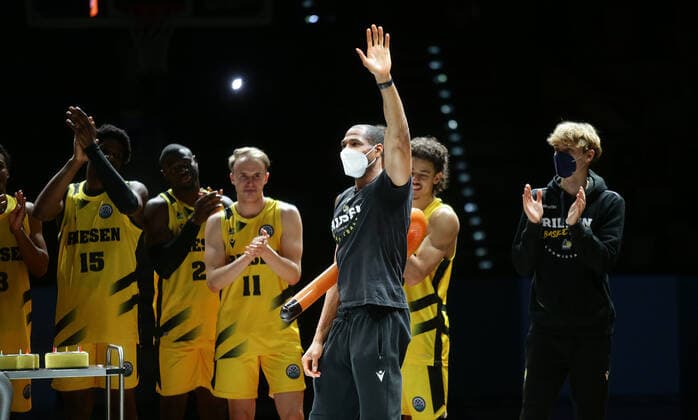 Ludwigsburg , Basketball Champions League MHP Riesen Ludwigsburg vs BC Prometey , Tremmell Darden Giants on 40th birthday
