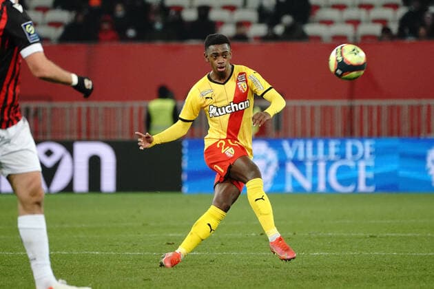 David Pereira Da Costa (RC Lens) FOOTBALL : OGC Nice vs RC lens - Ligue 1 Uber Eats - Nice -22 12 2021 NorbertScanella Panoramic 