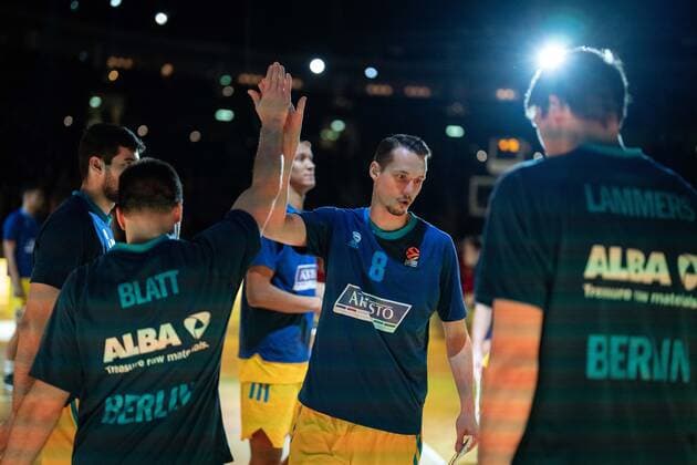 Basketball Berlin 22 12 2021 Season 2021 2022 Euroleague Regular Season Alba Berlin AS Monaco Team Introduction Alba Marcus Eriksson Alba Berlin, No 08 Tamir Blatt Alba Berlin, No 45 And Others
