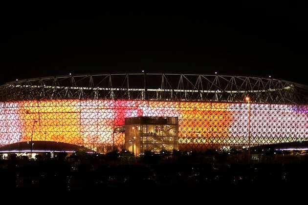 FIFA Fußball WM 2022, Ahmed bin Ali Stadion Ahmed Bin Ali Stadion Weltmeisterschaft Stadion 2022 FIFA Arab Cup 2021 in Katar Stadion Ahmed Bin Ali in Ar Rayyan am 10.12.2021 in Ar Rayyan *** Ahmed Bin Ali Stadium World Cup Stadium 2022 FIFA Arab Cup 2021 in Qatar Stadium Ahmed Bin Ali in Ar Rayyan on 10 12 2021 in Ar Rayyan