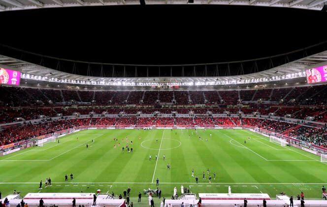 FIFA Fußball WM 2022, Ahmed bin Ali Stadion Ahmed Bin Ali Stadion Weltmeisterschaft Stadion 2022 FIFA Arab Cup 2021 in Katar Stadion Ahmed Bin Ali in Ar Rayyan am 10.12.2021 in Ar Rayyan *** Ahmed Bin Ali Stadium World Cup Stadium 2022 FIFA Arab Cup 2021 in Qatar Stadium Ahmed Bin Ali in Ar Rayyan on 10 12 2021 in Ar Rayyan