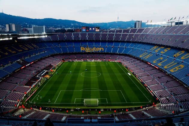 Camp Nou stadium (Barcelona), DECEMBER 18, 2021 - Football Soccer : Spanish La Liga Santander match between FC Barcelona, Barca 3-2 Elche CF at the Camp Nou stadium in Barcelona, Spain. Noxthirdxpartyxsales  (177275064)