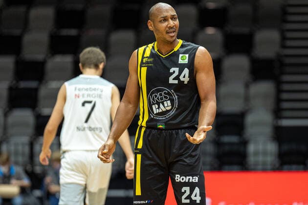 Jonathon Williams VfL Kirchheim Knights, 24 , Nuernberg Falcons BC vs VfL Kirchheim Knights, Basketball, 2 Bundesliga Pro A, 15 Spieltag, 23 12 2021 Nuernberg Falcons BC vs VfL Kirchheim Knights, Basketball, 2 Bundesliga Pro A, 15 Spieltag, 23 12 2021 Nuernberg Copyright: xEIBNER GuenerxSantemizx EP_GSZ