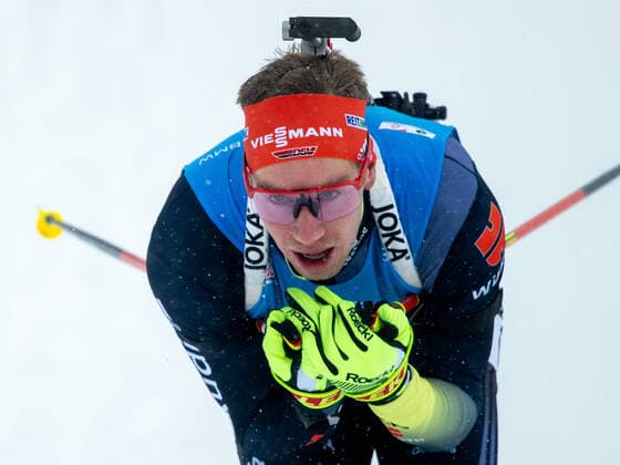 Johannes KUEHN KÜHN GER, WSV Reit im Winkl Biathlon, IBU World Cup, 12,5 km pursuit men, on 11 12 2021 in Hochfilzen, Austria Source Copyright Credit Oryk HAIST xx