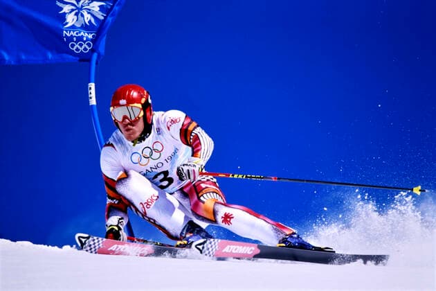 MAIER Hermann Team AUT Olympiasieger Riesenslalom der Maenner Olympische Winterspiele 1998 in Nagano Japan vom 07. - 22. 02 1998 am 19.02.1998 in Nagano *** MAIER Hermann Team AUT Olympic Champion Mens Giant Slalom Olympic Winter Games 1998 in Nagano Japan from 07 22 02 1998 on 19 02 1998 in Nagano