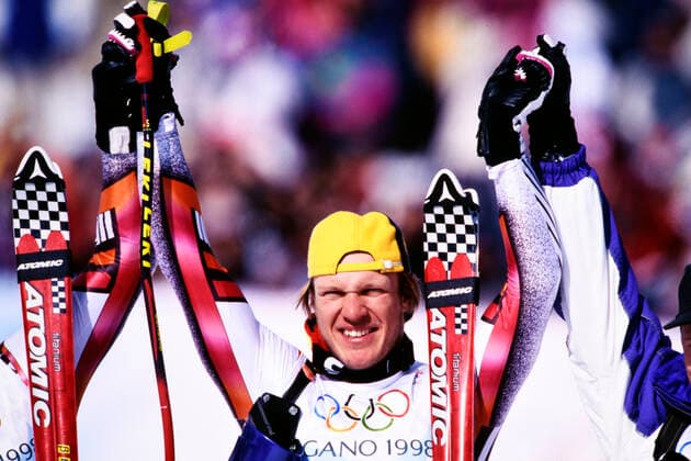 MAIER Hermann Team AUT Olympiasieger Super - G der Maenner Olympische Winterspiele 1998 in Nagano Japan vom 07. - 22. 02 1998 am 17.02.1998 in Nagano *** MAIER Hermann Team AUT Olympic Champion Super G Men Olympic Winter Games 1998 in Nagano Japan from 07 22 02 1998 on 17 02 1998 in Nagano
