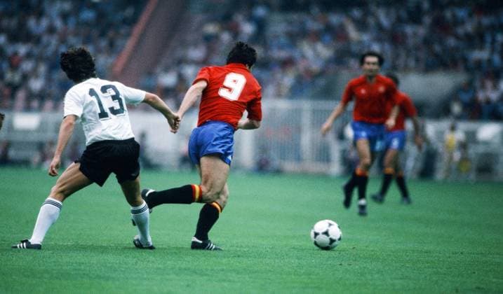 20 06 84 Spain Germany France, Paris, 20 06 1984, Football, UEFA, European Championship 1984 in France, Spain DFB Germany 1 0 v l Lothar Matthäus Germany , Santillana Spain