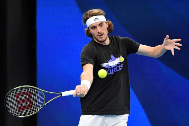 ATP, Tennis Herren CUP PRACTICE SESSION, Greece?s Stefanos Tsitsipas during an ATP Cup practice session at Ken Rosewall Arena, Sydney Olympic Park in Sydney, Thursday, December 30, 2021. ( NO ARCHIVING, EDITORIAL USE ONLY, NO USE IN BOOKS WITHOUT CONSENT SYDNEY NSW AUSTRALIA  Copyright: xMICKxTSIKASx 20211230001609777874