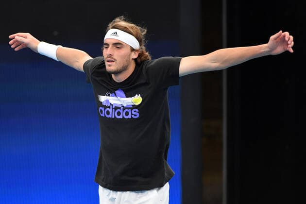 ATP, Tennis Herren CUP PRACTICE SESSION, Greece?s Stefanos Tsitsipas during an ATP Cup practice session at Ken Rosewall Arena, Sydney Olympic Park in Sydney, Thursday, December 30, 2021. ( NO ARCHIVING, EDITORIAL USE ONLY, NO USE IN BOOKS WITHOUT CONSENT SYDNEY NSW AUSTRALIA  Copyright: xMICKxTSIKASx 20211230001609777926