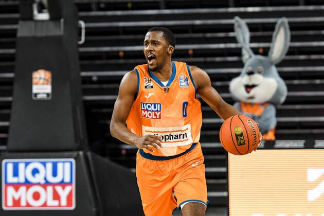 GER, BBL, ratiopharm ulm vs BG Göttingen Goettingen 30 12 2021, ratiopharm arena, Neu Ulm, GER, BBL, ratiopharm ulm vs BG Göttingen Goettingen, pictured Semaj Christon Ulm, 0 nordphotoxGmbHx xHafner nph00200