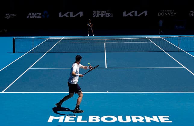 Sport Bilder des Tages ATP, Tennis Herren CUP PRACTICE SESSION, Andy Murray during an ATP Cup practice session at Melbourne Park in Melbourne, Friday, December 31, 2021. ( NO ARCHIVING, EDITORIAL USE ONLY, NO USE IN BOOKS WITHOUT CONSENT MELBOURNE VIC AUSTRALIA  Copyright: xCONxCHRONISx 20211231001609942035