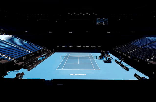ATP, Tennis Herren CUP PRACTICE SESSION, A general view of Rod Laver Arena during an ATP Cup practice session at Melbourne Park in Melbourne, Friday, December 31, 2021. ( NO ARCHIVING, EDITORIAL USE ONLY, NO USE IN BOOKS WITHOUT CONSENT MELBOURNE VIC AUSTRALIA  Copyright: xCONxCHRONISx 20211231001609943301