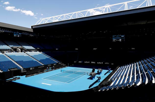 ATP, Tennis Herren CUP PRACTICE SESSION, A general view of Rod Laver Arena during an ATP Cup practice session at Melbourne Park in Melbourne, Friday, December 31, 2021. ( NO ARCHIVING, EDITORIAL USE ONLY, NO USE IN BOOKS WITHOUT CONSENT MELBOURNE VIC AUSTRALIA  Copyright: xCONxCHRONISx 20211231001609943317
