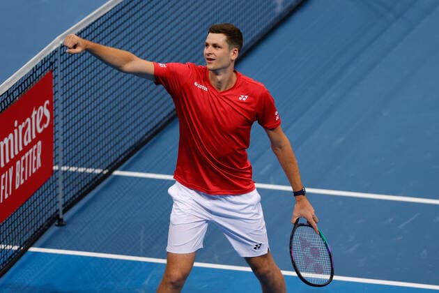 Hubert Hurkacz of Team Poland defeats Aristolelis Thanos of Team Greece 6-1 6-2 during the ATP, Tennis Herren Cup at Qudos Bank Arena, Sydney, Australia on 1 January 2022. Copyright: xPeterxDovganx 30460042