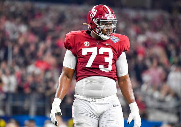 December 31, 2021: Alabama Crimson Tide offensive lineman Evan Neal (73) during the Cotton Bowl Classic Football Game between the University of Cincinnati Bearcats and the University of Alabama Crimson Tide at AT&T Stadium in Arlington, TX Alabama defeated Cincinnati 27-6 CSM Dallas USA - ZUMAcp2_ 20211231_zaf_cp2_038 Copyright: xAlbertxPenax