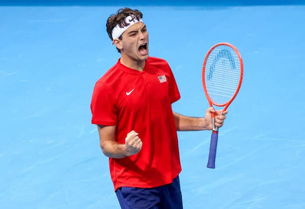 TENNIS ATP, Tennis Herren CUP, Taylor Fritz of Team USA reacts after winning his match against Felix Auger-Aliassime of Team Canada on day 2 of the ATP Cup tennis tournament at Qudos Arena in Sydney, Sunday, January 2, 2022. ( NO ARCHIVING, EDITORIAL USE ONLY, NO USE IN BOOKS WITHOUT CONSENT SYDNEY NSW AUSTRALIA  Copyright: xDAVIDxGRAYx 20220102001610277046