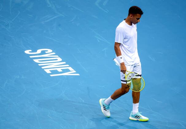 TENNIS ATP, Tennis Herren CUP, Felix Auger-Aliassime of Team Canada reacts during his match against Taylor Fritz of Team USA on day 2 of the ATP Cup tennis tournament at Qudos Arena in Sydney, Sunday, January 2, 2022. ( NO ARCHIVING, EDITORIAL USE ONLY, NO USE IN BOOKS WITHOUT CONSENT SYDNEY NSW AUSTRALIA  Copyright: xDAVIDxGRAYx 20220102001610283048