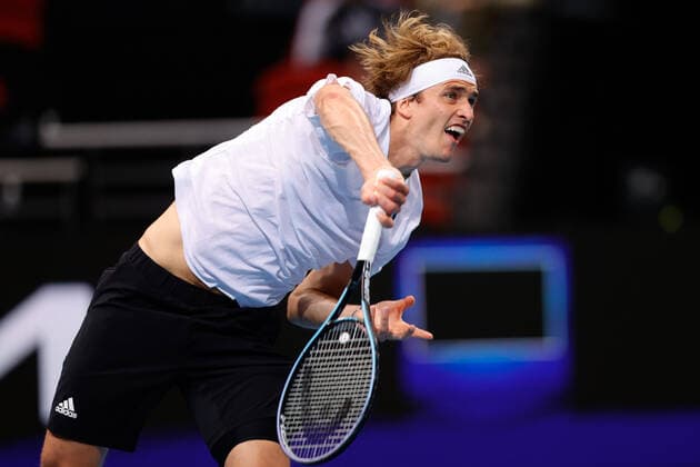 Alexander Zverev of Team Germany serves against Cameron Norrie of Team Great Britain during the ATP, Tennis Herren Cup at Qudos Bank Arena, Sydney Olympic Park Tennis Centre, Sydney, Australia on 2 January 2022. Copyright: xPeterxDovganx 30460129